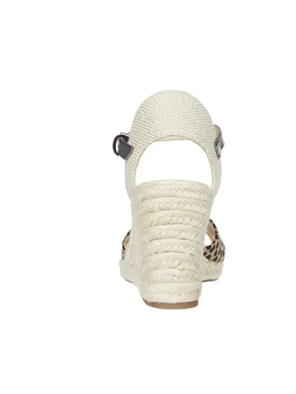 Nine West Joydyn Cheetah Print Espadrille Wedge Sandals Ankle Strap Size 7.5